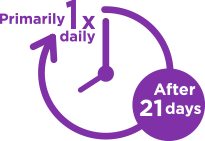 Purple glucose meter icon with a display screen and two buttons